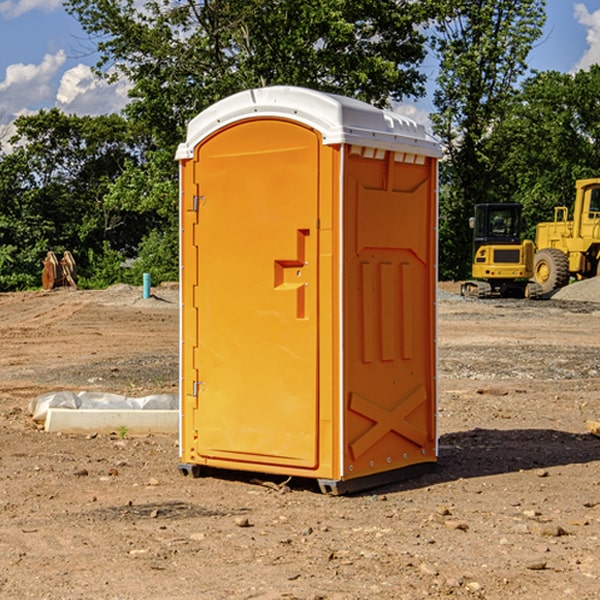 how often are the portable restrooms cleaned and serviced during a rental period in Clearcreek